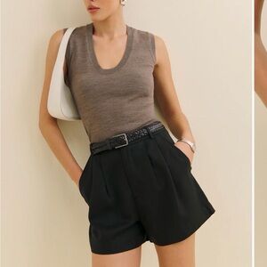 Reformation Black High Waist Mason Shorts